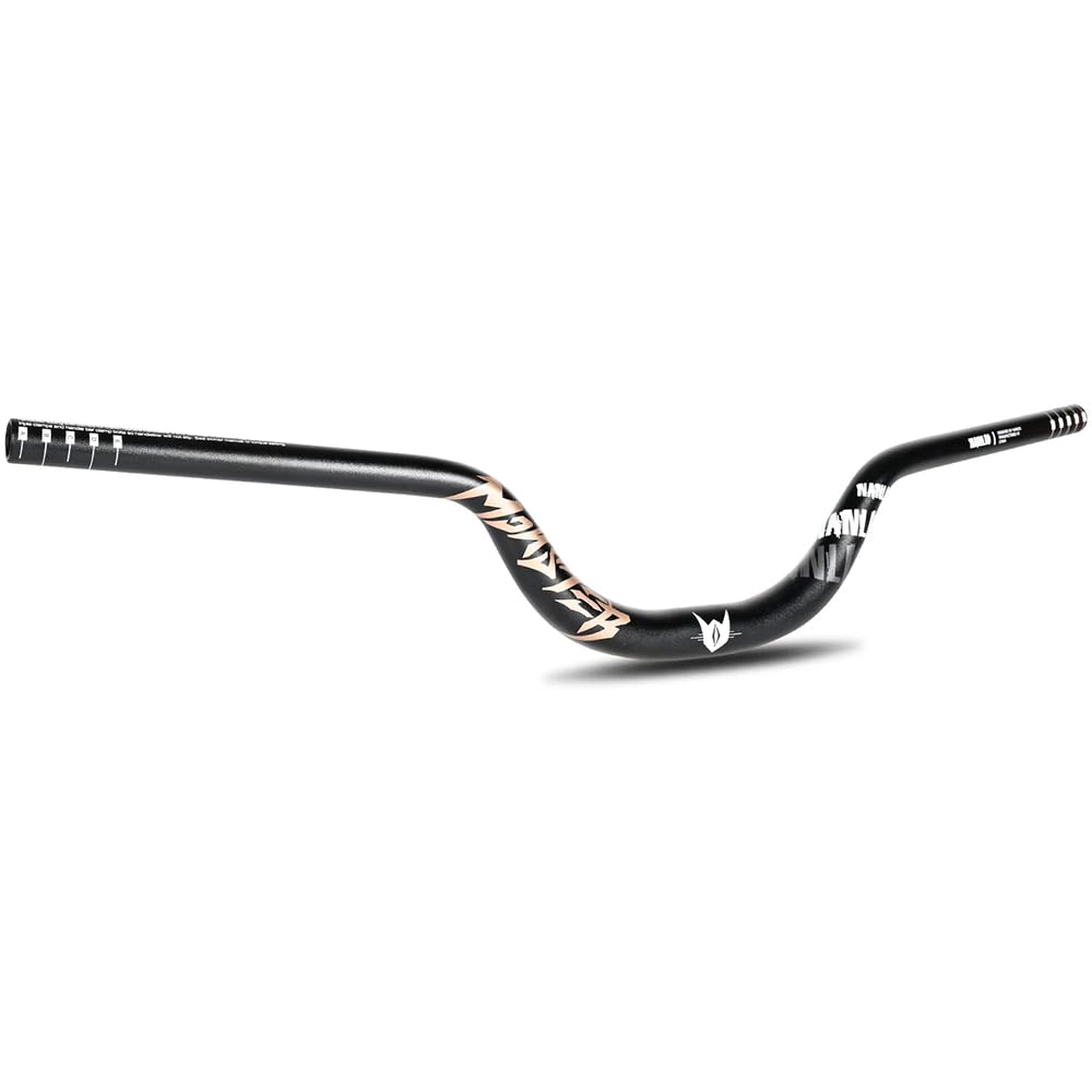 Fahrrad Schwalben-Lenker 31.8 * 780mm MTB Fahrrad Rise Lenker Mountain Bike Riser 90mm Lenker Extra Long Aluminium Alloy MTB Schwalben-Lenker (Black Gold) von BIKECO