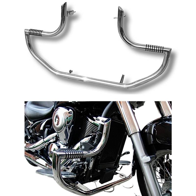 Highway Sturzbügel Motorschutz mit Fußrasten - für VN800 Vulcan | Robuster Edelstahl OH18N9 Schutz von BIKEMASTERSUK MOTORCYCLE PARTS & ACCESSORIES
