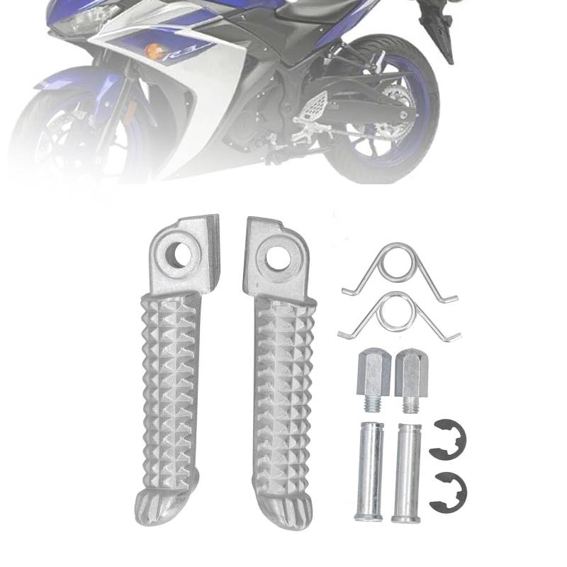 BIKING Metall Motorrad Fußrasten, Motorrad Fußrasten Fußrasten Kompatibel mit Yamaha R1 R6 MT09 MT07 R3 R15 R25 FZ1 FZ6 YZF600 YZF1000 von BIKING