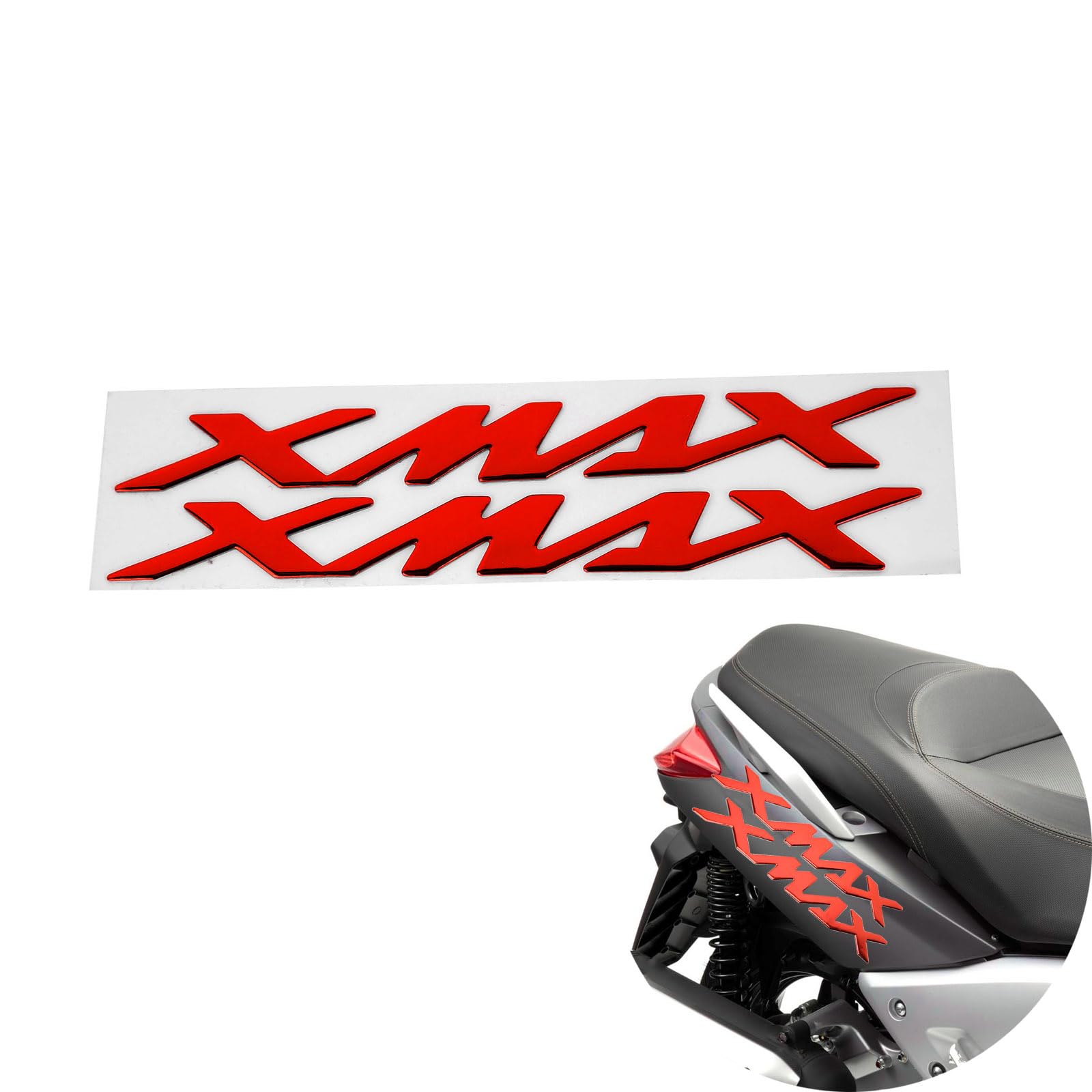 Motorrad Aufkleber, 1 Paar Motorrad Emblem Aufkleber Aufkleber in 3 Größen kompatibel mit Yamaha X-Max Xmax 125 250 400 (Rot) von BIKING