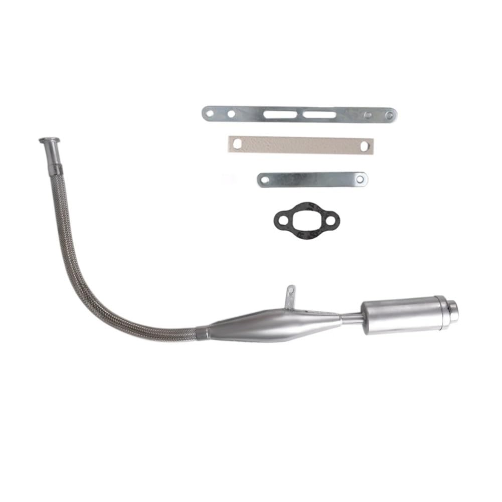 BIKKJBK Motorrad Schalldämpfer 1Set Schwarz Silber Schalldämpfer Rohr Für 80cc Bike Gas Motor Motorrad Auspuff Rohre Motorrad Teile BIKKJBK Motorrad Schalldämpfer 1Set Schwarz Silber Schalldämpfer Rohr Für 80cc Bike Gas Motor Motorrad Auspuff Rohre Motorrad Teile von BIKKJBK