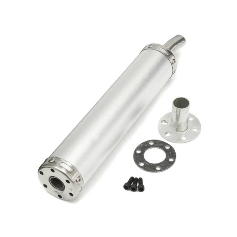 BIKKJBK Motorrad Schalldämpfer 20MM Zweitakt-Roller-Motorrad-Auspuffrohr 60x280mm Schalldämpfer Dichtung 2-Takt 50-250CC von BIKKJBK