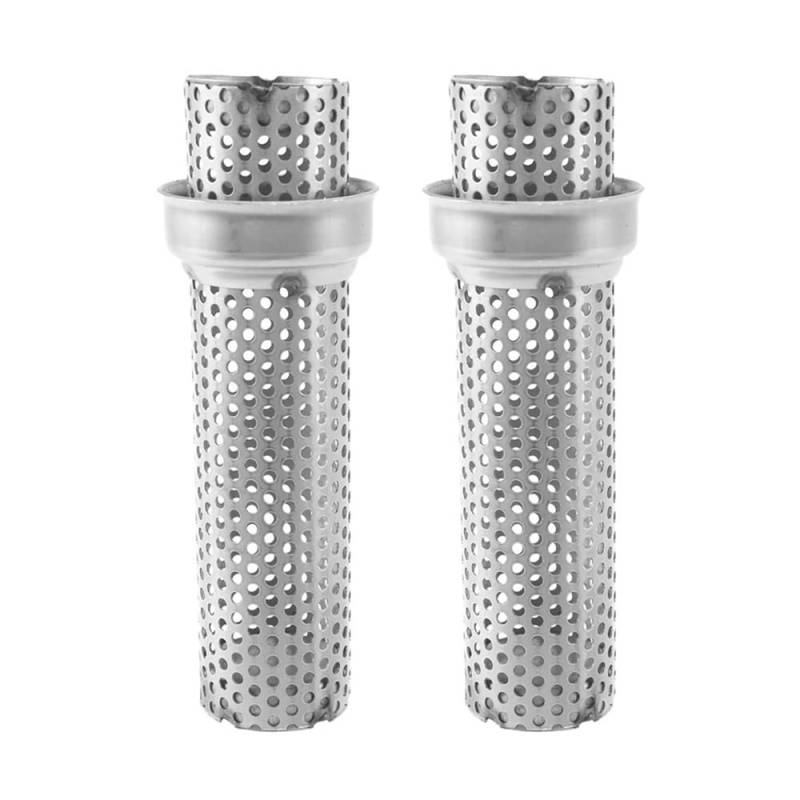 BIKKJBK Motorrad Schalldämpfer 2X 51MM Universal-Motorrad-Auspuffschalldämpfer - Schalldämpfer-Geräusch-Sound-Eliminator-Netz - Schalldämpfer Lang von BIKKJBK