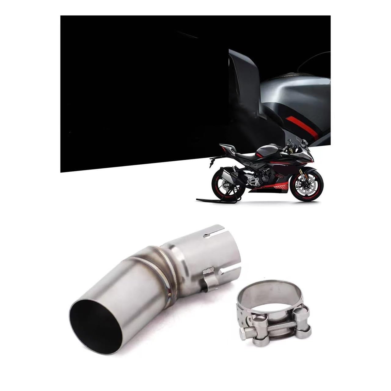 BIKKJBK Motorrad Schalldämpfer 51MM Motorradauspuff Modifizierter Edelstahl-Auspuffrohr-Mittelteil Für 450SR 450 SR 2022 2023 Jahre BIKKJBK Motorrad Schalldämpfer 51MM Motorradauspuff Modifizierter Edelstahl-Auspuffrohr-Mittelteil Für 450SR 450 SR 2022 2023 Jahre von BIKKJBK