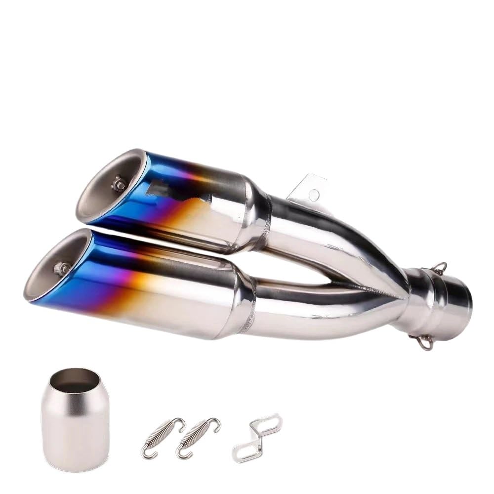 BIKKJBK Motorrad Schalldämpfer 51mm Motorradauspuff Modifizierter Schalldämpfer Mit Abnehmbaren Doppellöchern Für R25 R3 R6 NC700 CBR500 Z400 Z750 Z900 BIKKJBK Motorrad Schalldämpfer 51mm Motorradauspuff Modifizierter Schalldämpfer Mit Abnehmbaren Doppellöchern Für R25 R3 R6 NC700 CBR500 Z400 Z750 Z900 von BIKKJBK