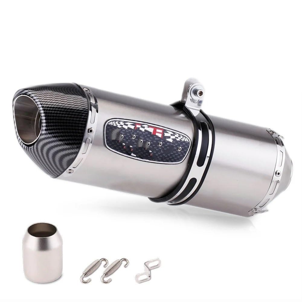 BIKKJBK Motorrad Schalldämpfer 51mm Universal Motorrad R77 Modifizierter Auspuff Schalldämpfer Für Pcx 125 150 C650gt Tmx530 Cb500 BIKKJBK Motorrad Schalldämpfer 51mm Universal Motorrad R77 Modifizierter Auspuff Schalldämpfer Für Pcx 125 150 C650gt Tmx530 Cb500 von BIKKJBK
