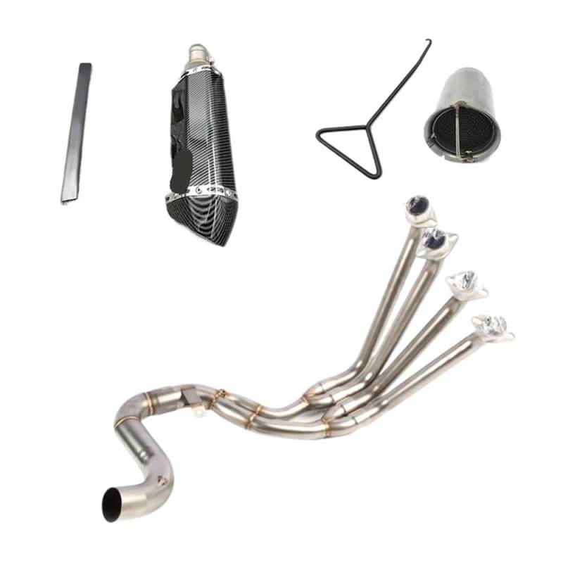 BIKKJBK Motorrad Schalldämpfer Für CBR650R CB650R CB650F CBR650F 14-21 Motorrad-Vollauspuffer Slip On Frontrohr Modifiziertes Frontrohr von BIKKJBK