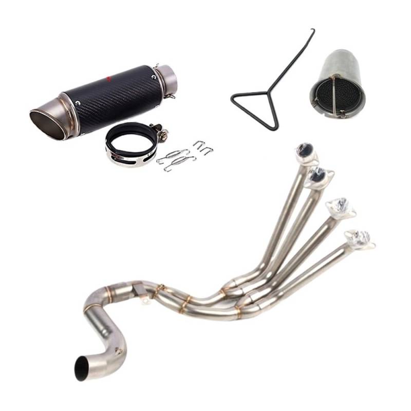 BIKKJBK Motorrad Schalldämpfer Für CBR650R CB650R CB650F CBR650F 14-21 Motorrad-Vollauspuffer Slip On Frontrohr Modifiziertes Frontrohr von BIKKJBK