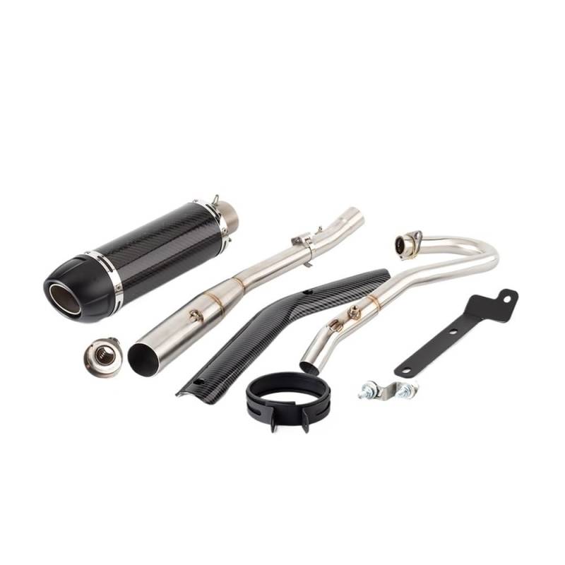 BIKKJBK Motorrad Schalldämpfer Für Cross Cub110 CC110 2018-2023 Auspuff Motorradauspuff Vollmodifizierter Cub110 Frontrohrschalldämpfer von BIKKJBK