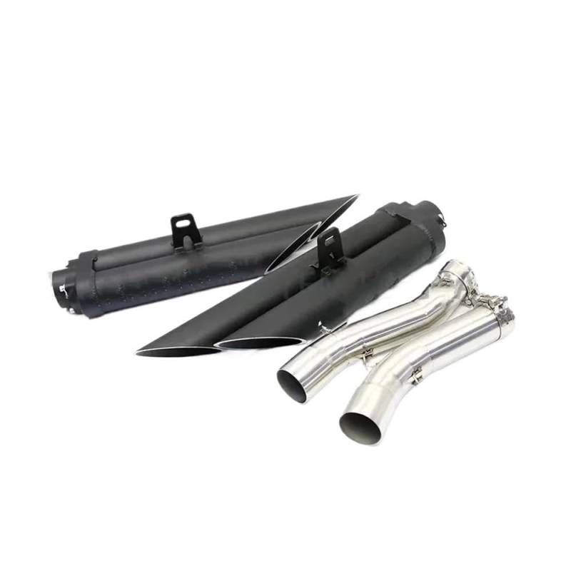 BIKKJBK Motorrad Schalldämpfer Für R1YZF R1 2004 2005 2006 2007 2008 2009 2010 2012 2013 2014 Universal Dual-Outlet Motorrad Auspuff Schalldämpfer Rohr von BIKKJBK