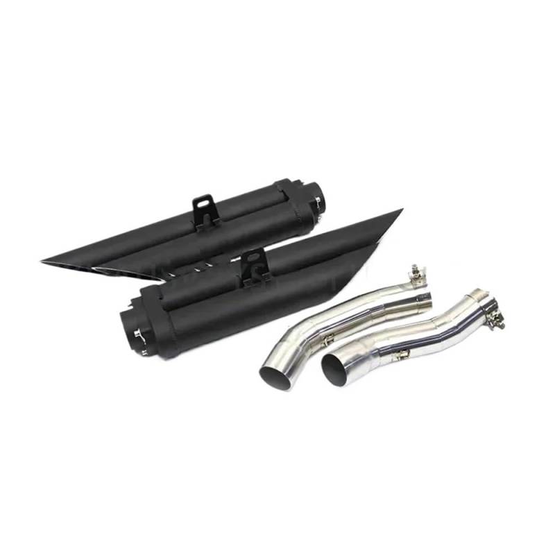 BIKKJBK Motorrad Schalldämpfer Für R1YZF R1 2004 2005 2006 2007 2008 2009 2010 2012 2013 2014 Universal Dual-Outlet Motorrad Auspuff Schalldämpfer Rohr von BIKKJBK