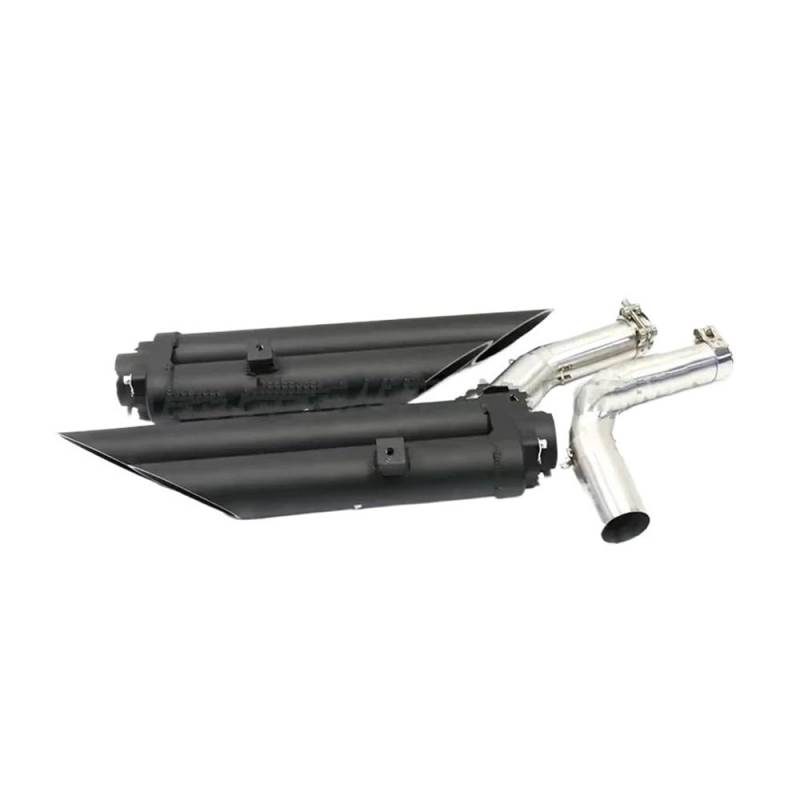 BIKKJBK Motorrad Schalldämpfer Für R1YZF R1 2004 2005 2006 2007 2008 2009 2010 2012 2013 2014 Universal Dual-Outlet Motorrad Auspuff Schalldämpfer Rohr von BIKKJBK