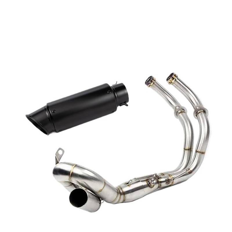 BIKKJBK Motorrad Schalldämpfer Für R7 R 7 2021 22 2023 Slip On Volle Motorrad Auspuff Ändern Vorne Link Rohr Carbon Schalldämpfer von BIKKJBK