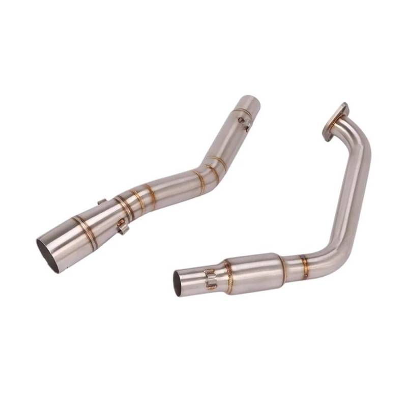 BIKKJBK Motorrad Schalldämpfer Motorrad Auspuffrohr Schalldämpfer Vorne Link Rohr Slip Auf Für YZF R15 R125 V3 V4 2017-2021 YZF-R15 MT-15 von BIKKJBK