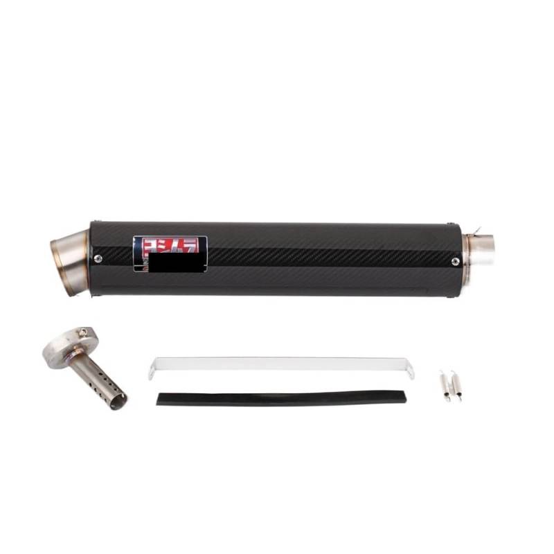 BIKKJBK Motorrad Schalldämpfer Motorrad-Universal-Auspuffschalldämpfer/Edelstahl-Carbonrohr 60 Mm/51 Mm GP-Schalldämpfer von BIKKJBK