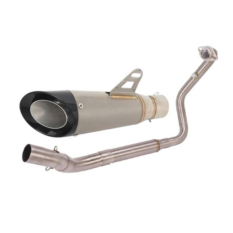 BIKKJBK Motorrad Schalldämpfer Slip Für ZT310R 310R ZT310T ZT310X 2018 2019 2022 Motorrad Auspuff Ändern Vorne Link Rohr Moto Schalldämpfer von BIKKJBK