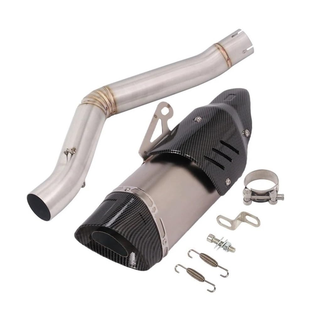 BIKKJBK Motorrad Schalldämpfer Slip On Für 502c Motorrad Auspuff Carbon Faser Schalldämpfer Geändert Mittleren Link Rohr Katalysator Löschen Rohr BIKKJBK Motorrad Schalldämpfer Slip On Für 502c Motorrad Auspuff Carbon Faser Schalldämpfer Geändert Mittleren Link Rohr Katalysator Löschen Rohr von BIKKJBK