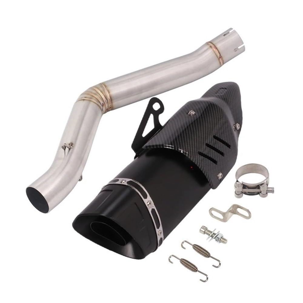 BIKKJBK Motorrad Schalldämpfer Slip On Für 502c Motorrad Auspuff Carbon Faser Schalldämpfer Geändert Mittleren Link Rohr Katalysator Löschen Rohr BIKKJBK Motorrad Schalldämpfer Slip On Für 502c Motorrad Auspuff Carbon Faser Schalldämpfer Geändert Mittleren Link Rohr Katalysator Löschen Rohr von BIKKJBK