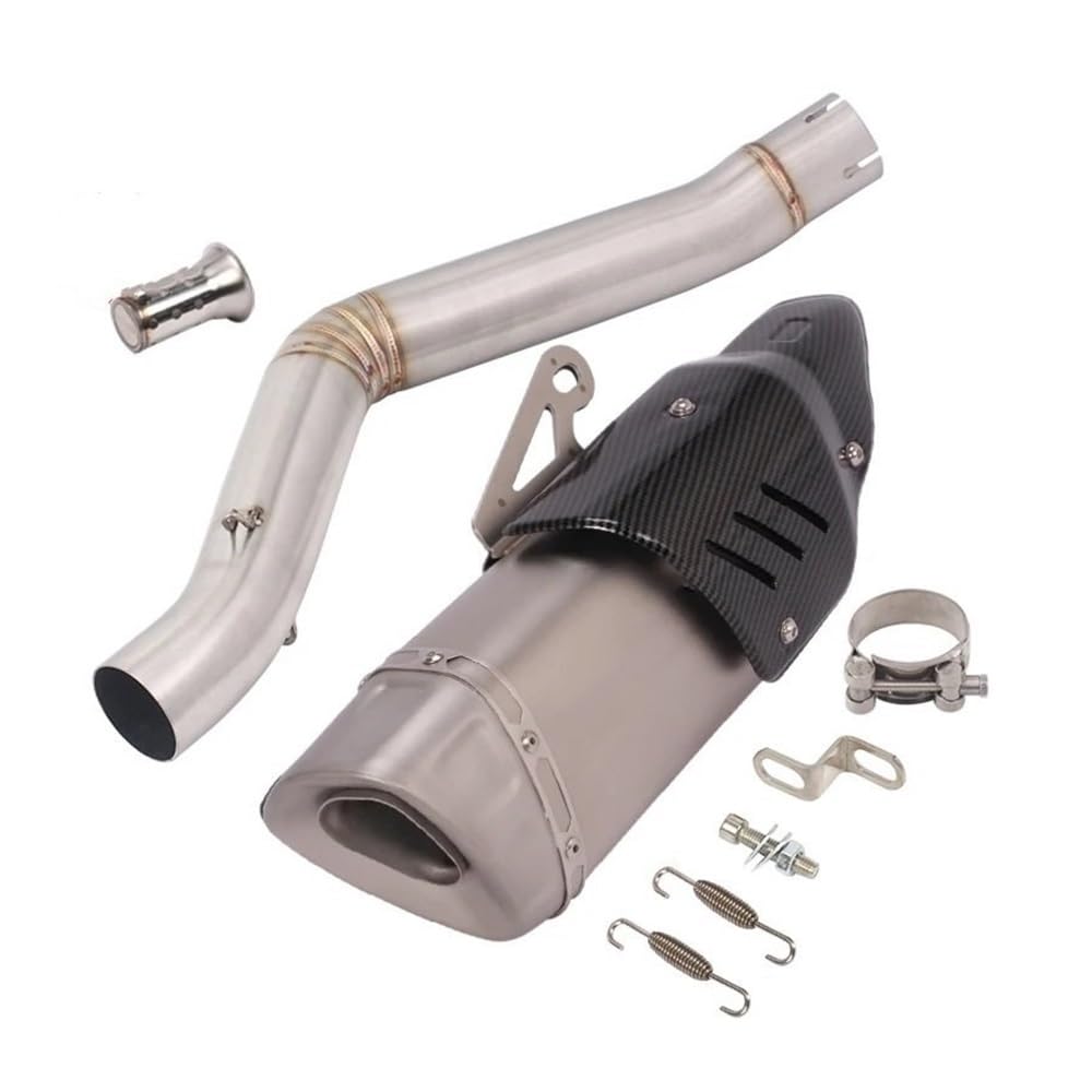 BIKKJBK Motorrad Schalldämpfer Slip On Für 502c Motorrad Auspuff Carbon Faser Schalldämpfer Geändert Mittleren Link Rohr Katalysator Löschen Rohr BIKKJBK Motorrad Schalldämpfer Slip On Für 502c Motorrad Auspuff Carbon Faser Schalldämpfer Geändert Mittleren Link Rohr Katalysator Löschen Rohr von BIKKJBK