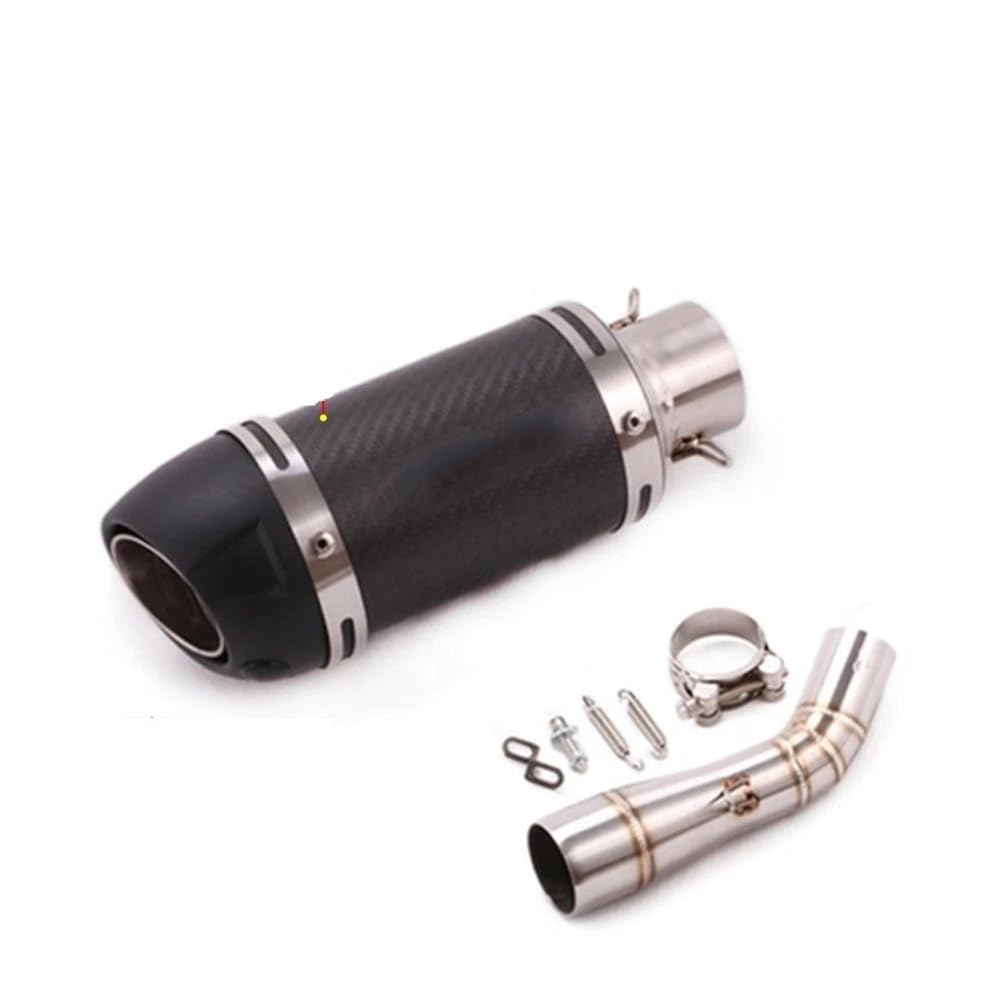 BIKKJBK Motorrad Schalldämpfer Slip On Für 502c Motorrad Auspuff Carbon Faser Schalldämpfer Geändert Mittleren Link Rohr Katalysator Löschen Rohr BIKKJBK Motorrad Schalldämpfer Slip On Für 502c Motorrad Auspuff Carbon Faser Schalldämpfer Geändert Mittleren Link Rohr Katalysator Löschen Rohr von BIKKJBK