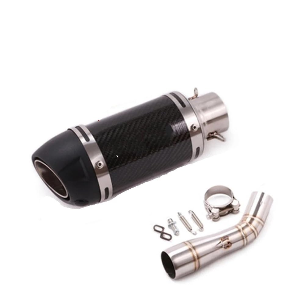 BIKKJBK Motorrad Schalldämpfer Slip On Für 502c Motorrad Auspuff Carbon Faser Schalldämpfer Geändert Mittleren Link Rohr Katalysator Löschen Rohr BIKKJBK Motorrad Schalldämpfer Slip On Für 502c Motorrad Auspuff Carbon Faser Schalldämpfer Geändert Mittleren Link Rohr Katalysator Löschen Rohr von BIKKJBK