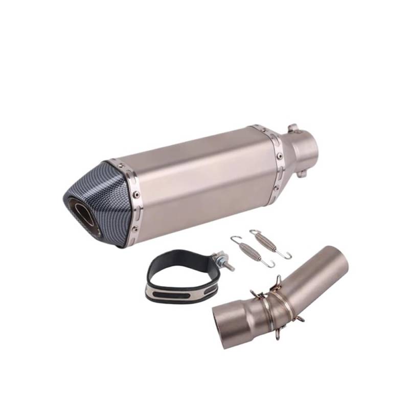BIKKJBK Motorrad Schalldämpfer Slip-On Für F650Gs F700Gs F800Gs F800R F800Gt 2009–2016 Auspuffrohr Motorrad Titanlegierung Mittelverbindungsrohr Mit Schalldämpfer von BIKKJBK