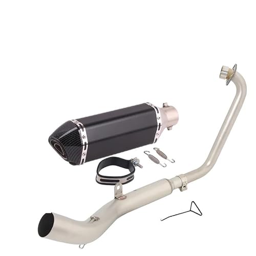 BIKKJBK Motorrad Schalldämpfer Slip On Für ZT125 U1 G1 Z1 Z2 2021 2022 Volle Motorrad Auspuff Modifizieren Link Rohr 51mm Moto Schalldämpfer von BIKKJBK