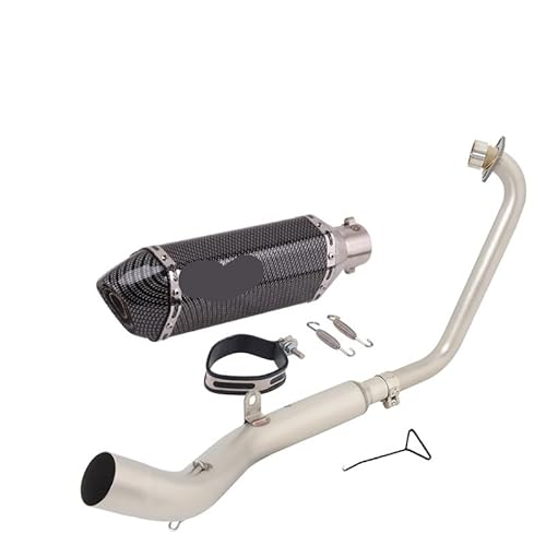 BIKKJBK Motorrad Schalldämpfer Slip On Für ZT125 U1 G1 Z1 Z2 2021 2022 Volle Motorrad Auspuff Modifizieren Link Rohr 51mm Moto Schalldämpfer von BIKKJBK