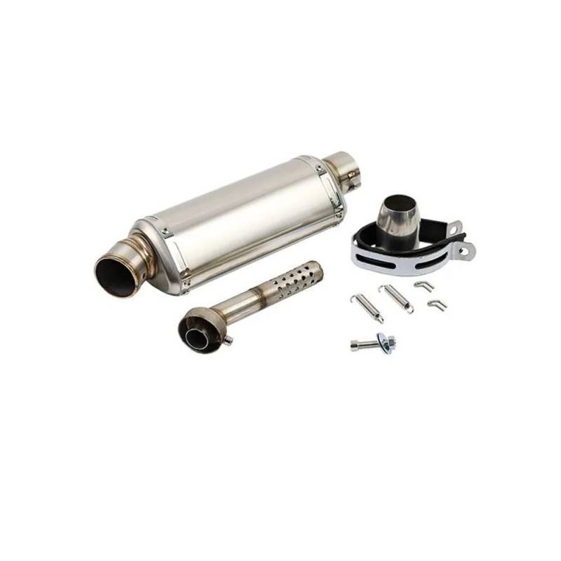 BIKKJBK Motorrad Schalldämpfer Universal 51mm Motorrad Auspuff Schalldämpfer Moto Für PCX125 FZ1N Z900 CBR500R R6 R25 R3 R1 von BIKKJBK