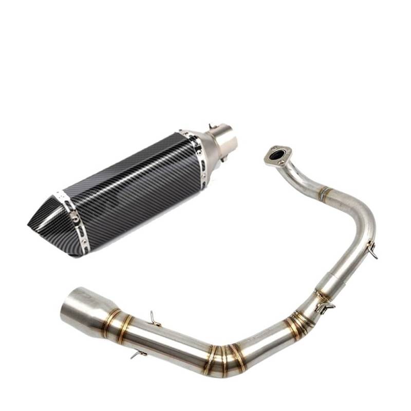 BIKKJBK Motorrad Schalldämpfer XADV 150 Slip-On-Motorrad-Vollauspuff Für X-ADV 150 XADV150 X ADV 150 51 MM Front Link Pipe Schalldämpfer von BIKKJBK