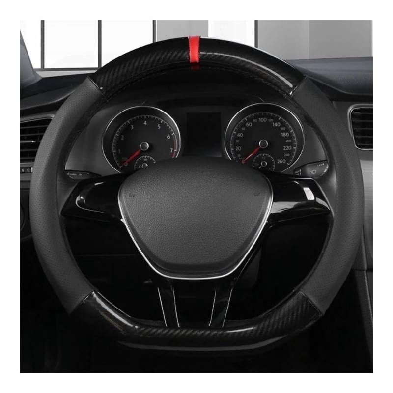 Lenkradschutz D-förmige Auto-Lenkradabdeckung Für Golf 7 2014-2021 Für Scirocco 6 2017-2021 Für Santana 2016-2021 Lenkradschutzhülle von BIKKJBK