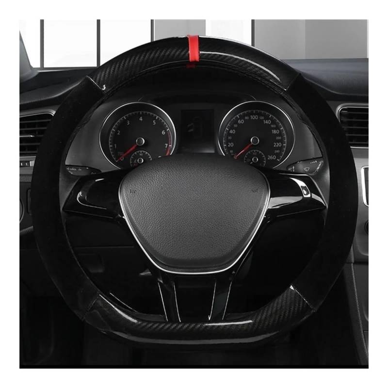 Lenkradschutz D-förmige Auto-Lenkradabdeckung Für Golf 7 2014-2021 Für Scirocco 6 2017-2021 Für Santana 2016-2021 Lenkradschutzhülle von BIKKJBK