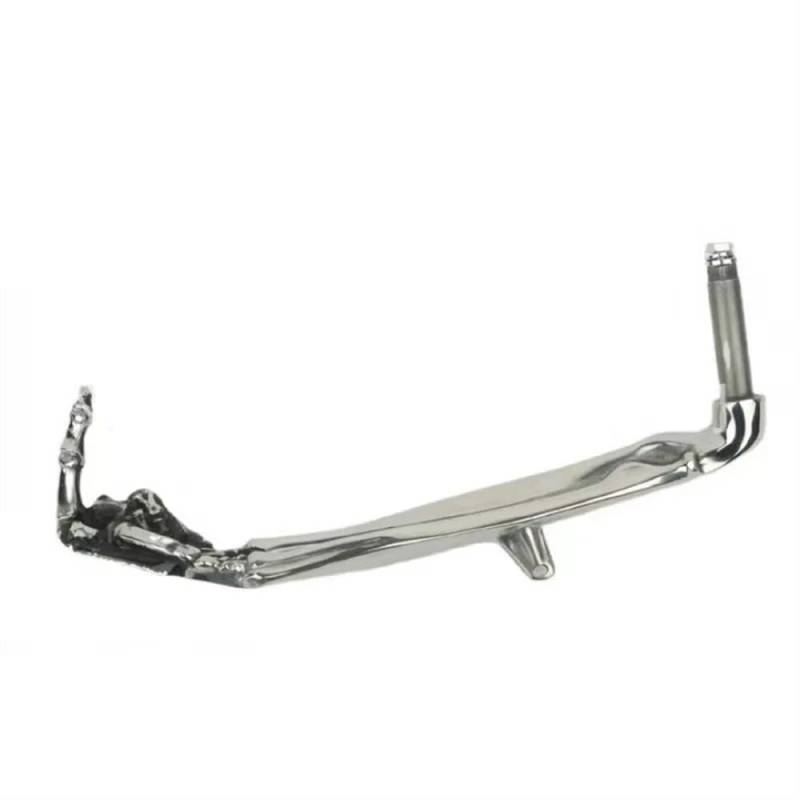 Motorrad Ständer Fuß Gothic Unique Motorrad-Ständer Fuß-Seitenständer Kickstand Finger-Ständer Verstellbar Für Motorrad Silber Legierung Aluminium von BIKKJBK