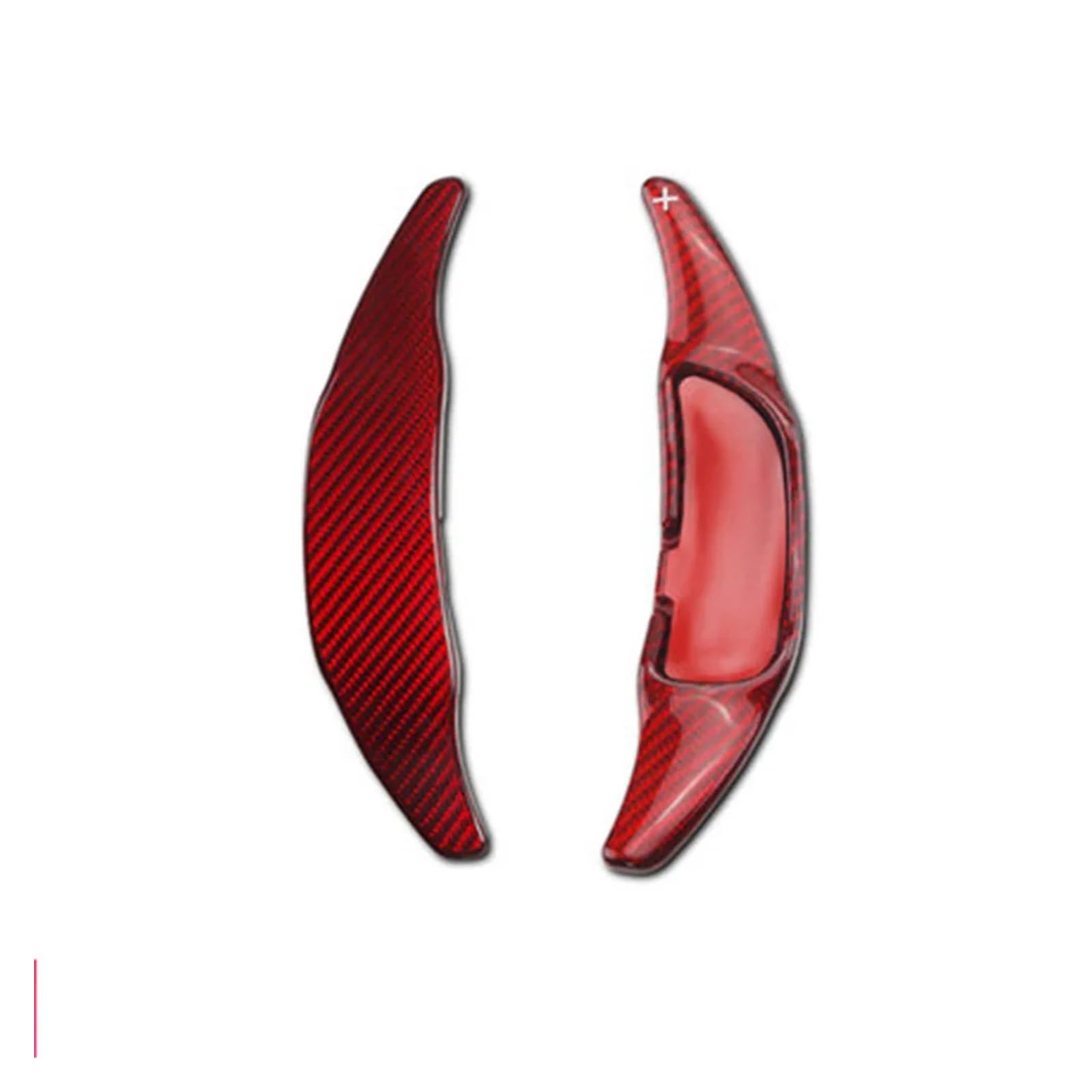BILKAR Schaltpaddel Für Auto Kompatibel Mit Benz Für AMG A45 C43 C63S E63 CLA35 GLA45 CLS63 GT53 GT63S Auto-Schaltwippenabdeckung Auto-Lenkrad-Schaltwippenverlängerung(Carbon Red) von BILKAR