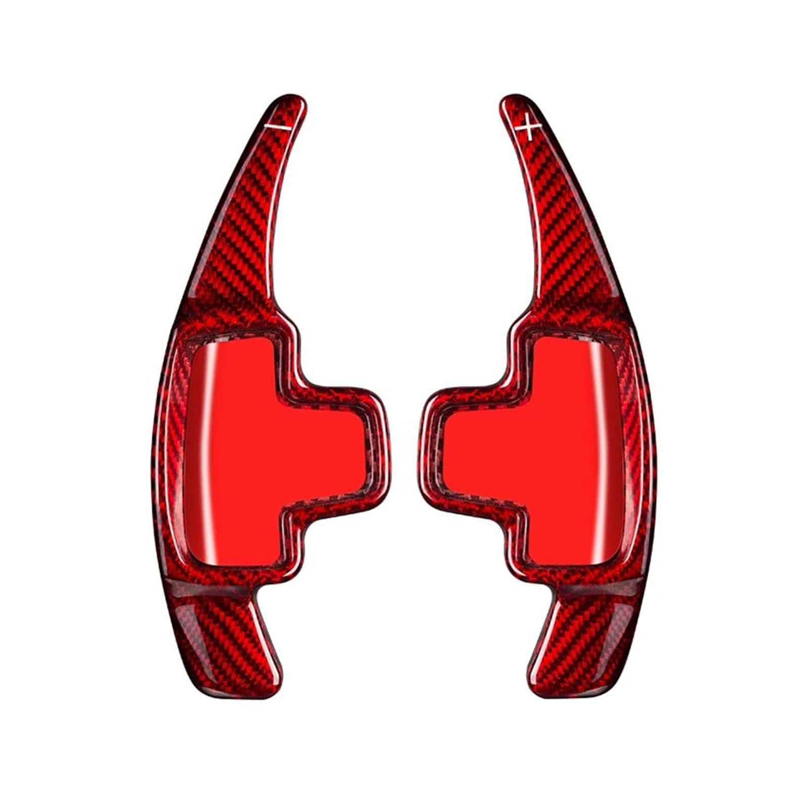 BILKAR Schaltpaddel Für Auto Kompatibel Mit Benz Für C-Klasse W205 S205 2015 2016 2017, Auto-Paddle-Extender, Carbonfaser-Lenkrad-Paddle-Shift-Autozubehör(Red) von BILKAR