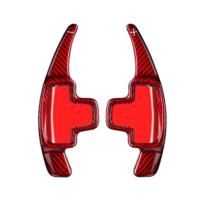 BILKAR Schaltpaddel Für Auto Kompatibel Mit Benz Für C-Klasse W205 S205 2015 2016 2017, Auto-Paddle-Extender, Carbonfaser-Lenkrad-Paddle-Shift-Autozubehör(Red) von BILKAR