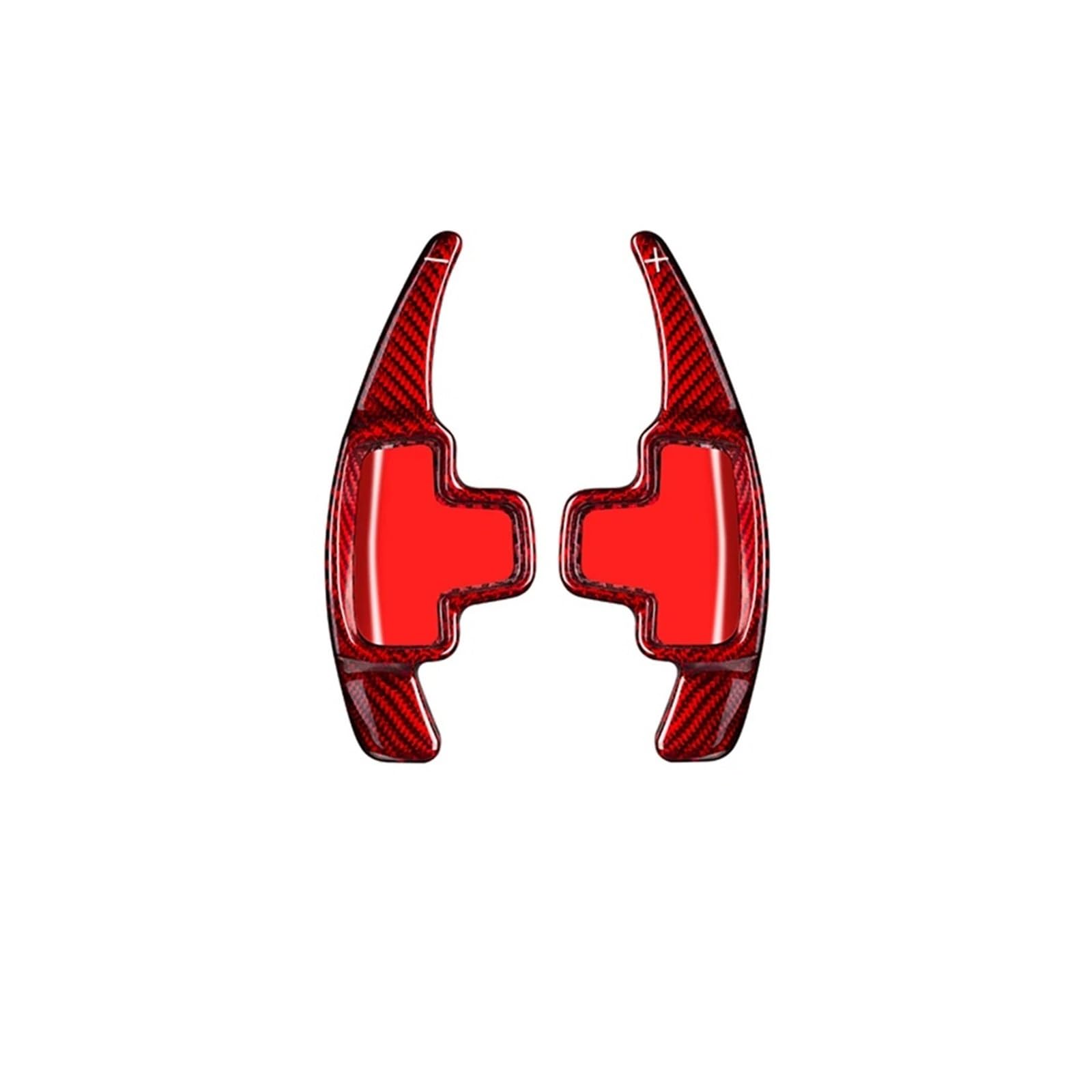 BILKAR Schaltpaddel Für Auto Kompatibel Mit Benz Für ML W166 Für GLK X205 Für SLK Für CLA C117 E-Klasse W212 2014 Carbonfaser-Textur Auto-Lenkrad-Schaltwippenverlängerung(Red) von BILKAR