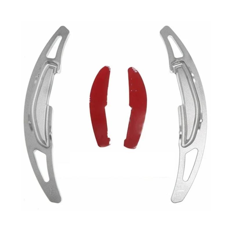 BILKAR Schaltpaddel Für Auto Kompatibel Mit M3 F80 M4 F82 Für M5 F10 2014 2015 2016 2017, 2-teilige Auto-Schaltwippenabdeckung, Auto-Lenkrad-Schaltwippenverlängerung(Silver) von BILKAR