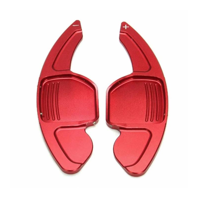 BILKAR Schaltpaddel Für Auto Kompatibel Mit S4 B8 Q5 2013 2014 2015 2016. 1 Paar Rote Aluminium-Auto-Schaltwippenabdeckungen Für Auto-Lenkrad-Schaltwippen(Red with Screw) von BILKAR
