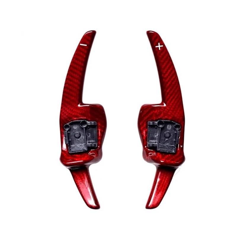 BILKAR Schaltpaddel Für Auto Kompatibel Mit VW Für J&etta MK5 Für 2.0T Für Sportline Für Touran Für 1T2 Für Highline Auto-Schaltwippen Lenkrad Carbon Fiber Paddle Shift(Carbon red) von BILKAR