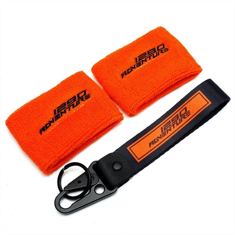 Motorrad Front Flüssigkeit Öl Bremsbehälter Socks & Keychain for 1290 Super Abenteuer R 390 790 890 1050 1090 1190 Abenteuer (Color : 2KFBS Orange) von BINGYUAN