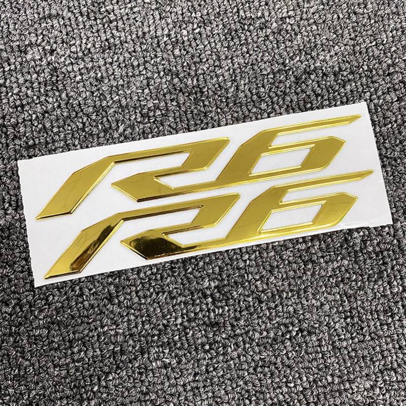 Motorradaufkleber erhöhen 3D-Label-Emblem-Verkleidungskörper-Abziehbilder for R6 / R3 YZF-R6 YZF600 1998-2015 2016 2017 2018 2018 (Color : R6 Gold) von BINGYUAN