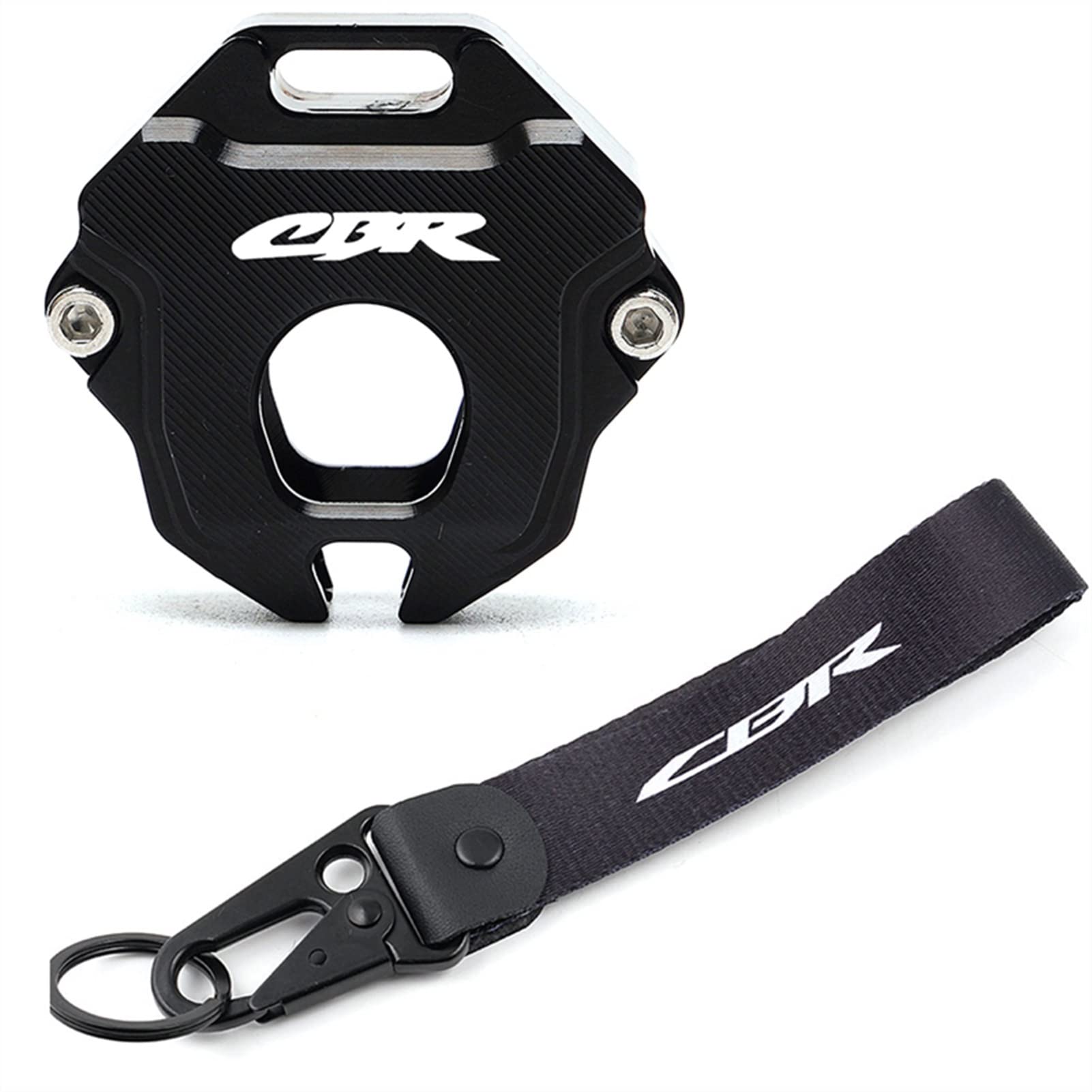 Motorradschlüsselabdeckung Case Shell Stickerei Abzeichen Schlüsselanhänger for CBR 650R CBR650R CBR500R CBR250RR CBR600RR CBR1000RR (Color : KKCR Black) von BINGYUAN