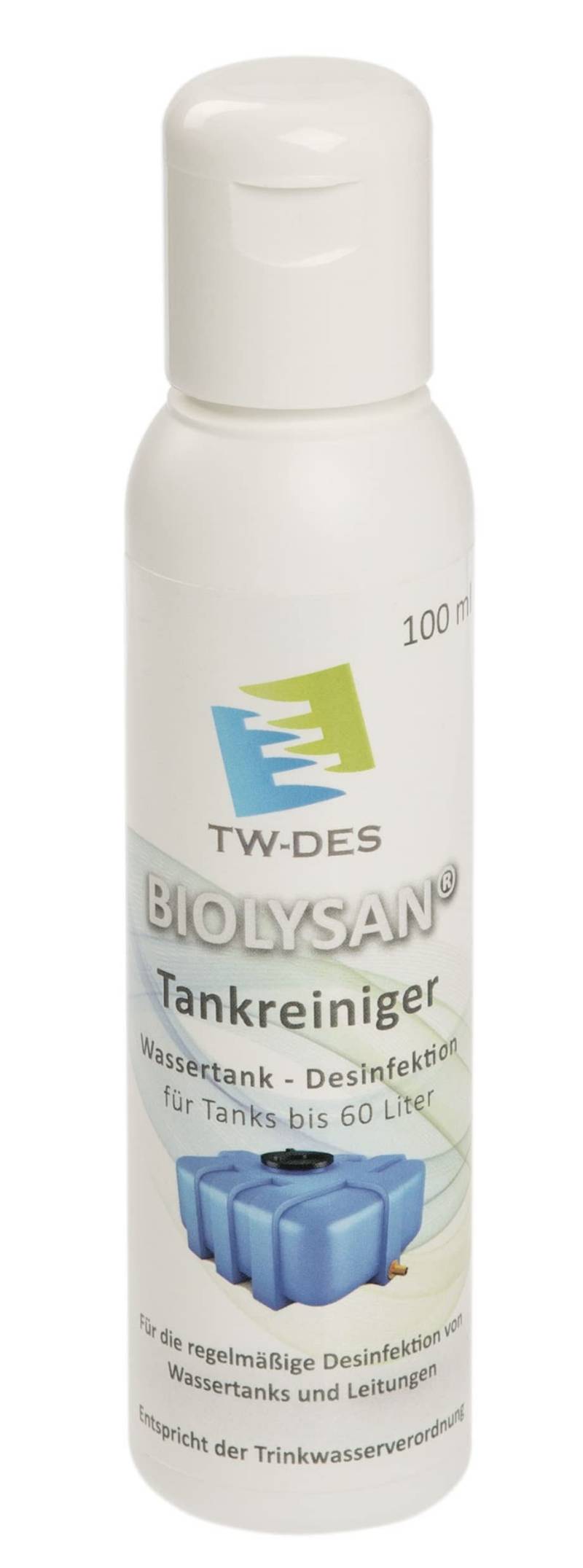TW-DES BIOLYSAN Tankreiniger für Tank & Leitungsdesinfektion bis 60l Tanks, entspricht der Trinkwasserverordnung, für Wohnmobil Caravan Boot, Made in Germany von BIOLYSAN