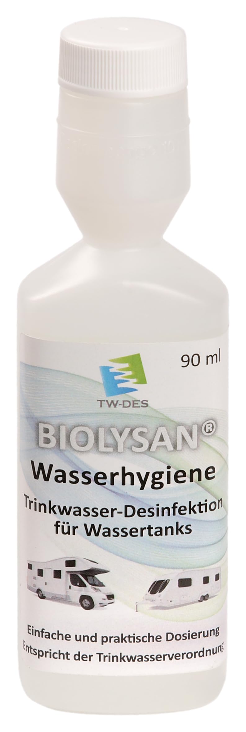 BIOLYSAN Wasserhygiene 90ml, desinfiziert 360l Trinkwasser entsprechend der Trinkwasserverordnung ohne Silberionen, ideal für kleinere Wohnmobile, Caravans und Boote. Made in Germany! von BIOLYSAN