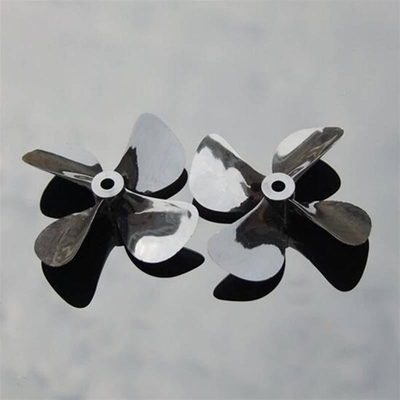 BIPANO 2 Stück hochfeste 4 mm 4-Blatt-Propeller 50 mm 55 mm 60 mm CW CCW PC-Harz-Propellerpaddel, for RC-Fischerboot-Modellschlepper RC-Bootspropeller aus Aluminiumlegierung(2pcs 55mm Negative) von BIPANO