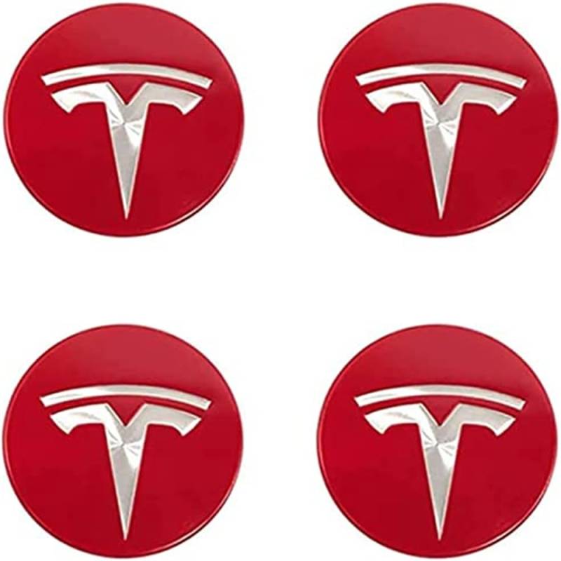 4 Stück Auto Nabendeckel für Tesla Model 3 X S 56mm, Nabenkappen mit Logo Radnabenkappen Wasserdicht Staubdicht Anti Rost Felgendeckel Auto Accessoires von BIRNN