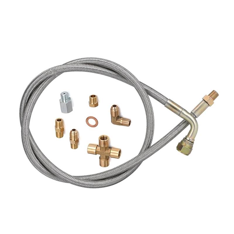 36''1/8 NPT Oil Feed Line 4AN Oil Return Line Kit von BIRXPMOS