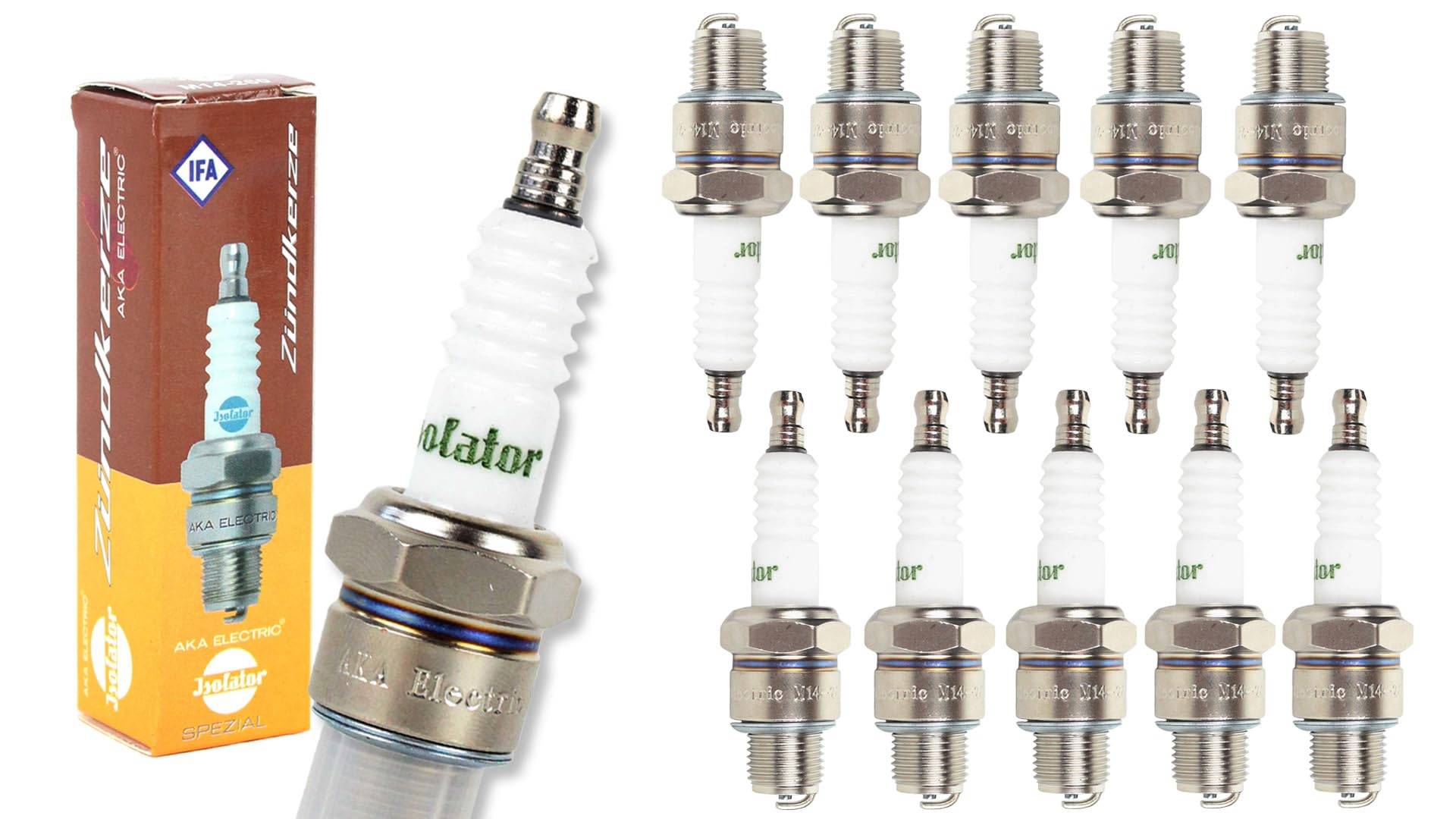 10x Zündkerze Isolator Spezial M14-260, Schlüsselweite 21mm für Simson S50 S51 S70 S53 SR50 SR80 KR51 SR4, MZ ES TS ETS ETZ BK350, IWL, AWO, EMW 10x Zündkerze Isolator Spezial M14-260, Schlüsselweite 21mm für Simson S50 S51 S70 S53 SR50 SR80 KR51 SR4, MZ ES TS ETS ETZ BK350, IWL, AWO, EMW von BISOMO