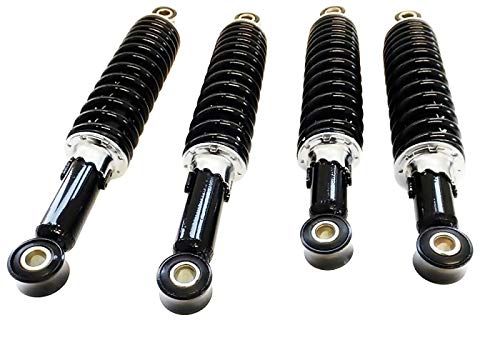 2 Paar Stoßdämpfer im Tuning Set 1 Paar 280mm und 1 Paar 300mm, Schwarz für Simson Schwalbe, Sperber, Habicht, DUO von BISOMO